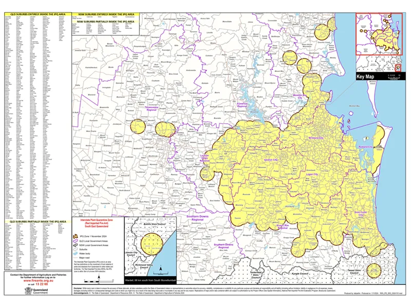 Interstate plant quarantine zone map